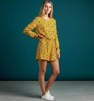 Roseanna Paris Yellow Printed 100% Viscose Romper Made in France Size 6